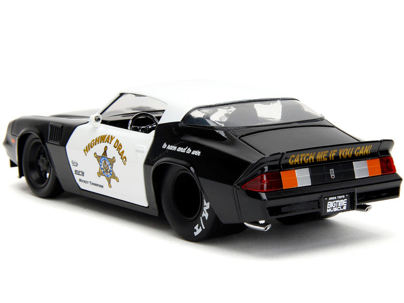 1979 Chevrolet Camaro Z28 Police Black and White "Highway Drag" "Bigtime Muscle" Series 1/24 Diecast Model Car by Jada