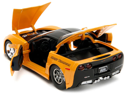 2006 Chevrolet Corvette Yellow with Black Top "Mickey Thompson" "Bigtime Muscle" Series 1/24 Diecast Model Car by Jada