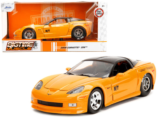 2006 Chevrolet Corvette Yellow with Black Top "Mickey Thompson" "Bigtime Muscle" Series 1/24 Diecast Model Car by Jada