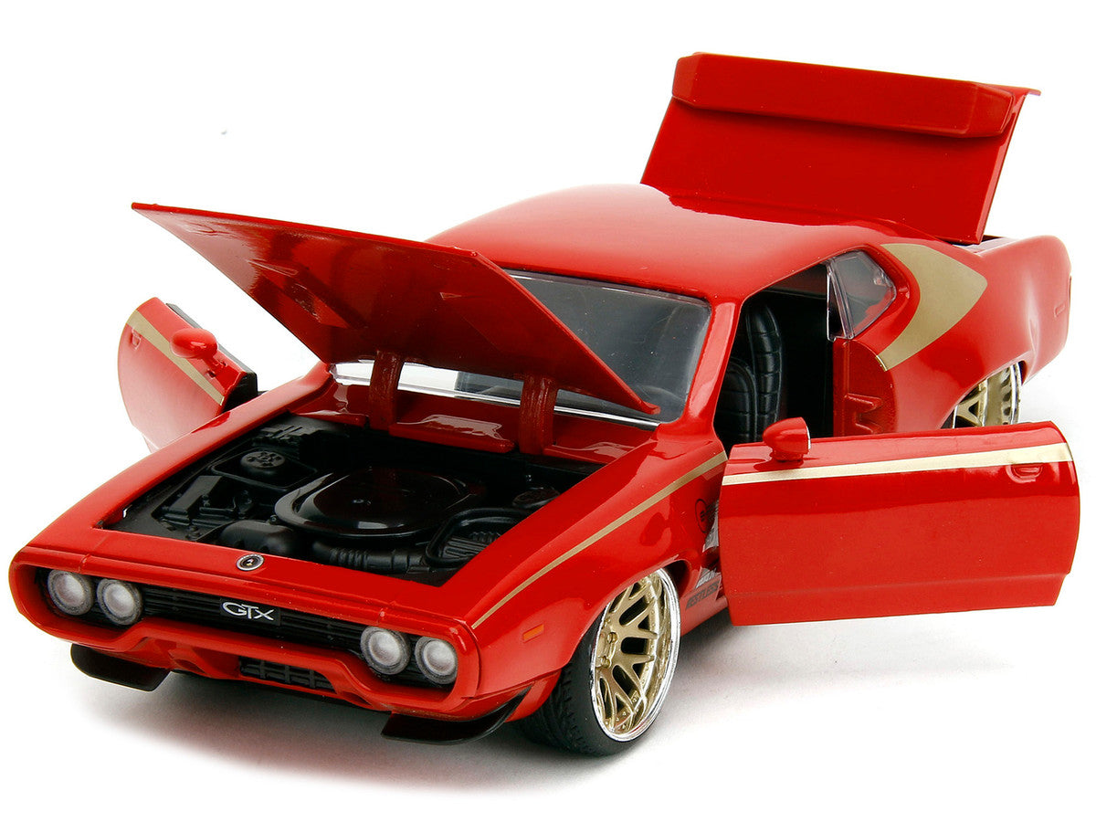 1972 Plymouth GTX Red with Gold Graphics "Bigtime Muscle" Series 1/24 Diecast Model Car by Jada