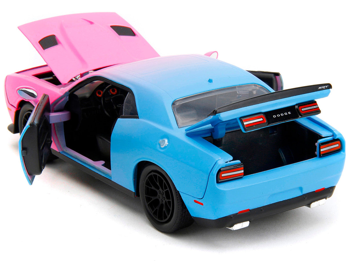 2015 Dodge Challenger SRT Hellcat Pink and Blue "Pink Slips" Series 1/24 Diecast Model Car by Jada