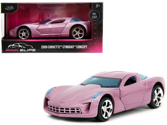 2009 Chevrolet Corvette Stingray Concept Pink Metallic with Blue Tinted Windows "Pink Slips" Series 1/32 Diecast Model Car by Jada