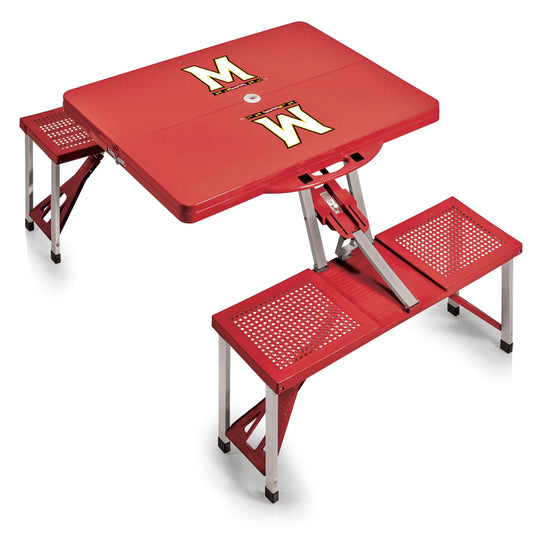 Maryland Terrapins Portable Camping / Picnic / Tailgating Folding Table with Seats by Picnic Time