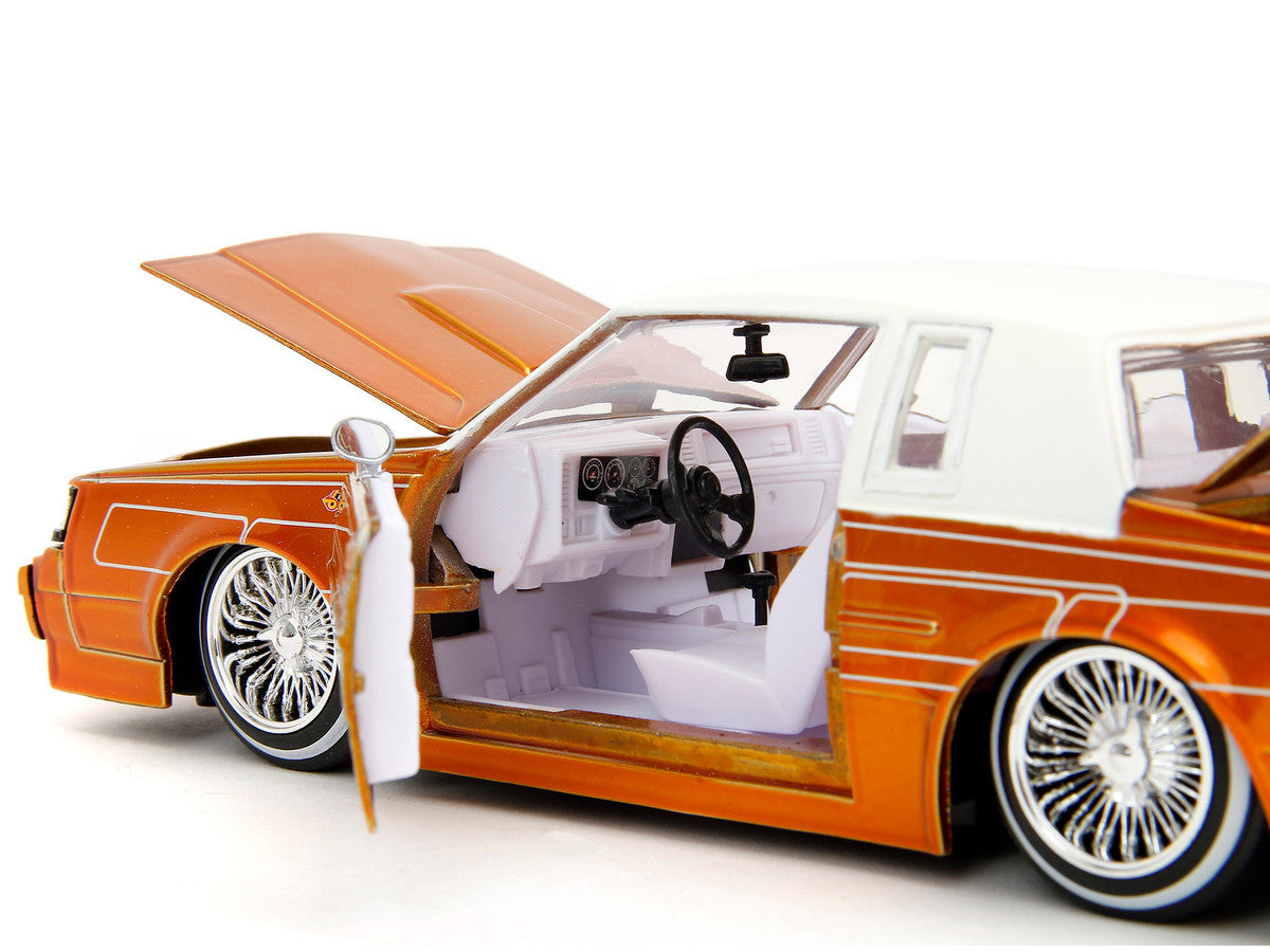 1987 Buick Grand National Orange Metallic with White Top and Interior "Bigtime Muscle" Series 1/24 Diecast Model Car by Jada