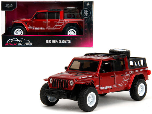2020 Jeep Gladiator Pickup Truck Candy Red "Pink Slips" Series 1/32 Diecast Model Car by Jada