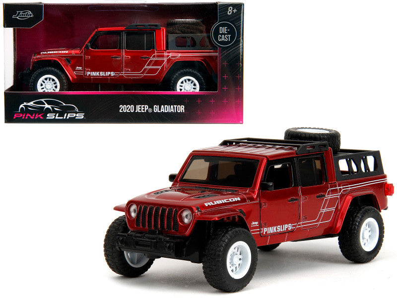 Jada 2020 Jeep Gladiator 1/32 scale diecast model in candy red from Pink Slips Series with opening doors