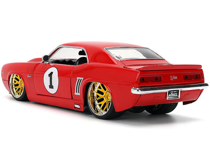 1969 Chevrolet Camaro #1 Red with White Stripes "Fast & Furious" Series 1/24 Diecast Model Car by Jada