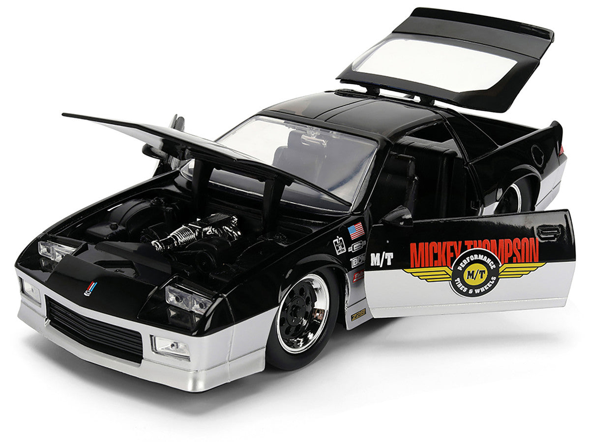 1985 Chevrolet Camaro Z28 "Mickey Thompson" Black and Silver Metallic "Bigtime Muscle" Series 1/24 Diecast Model Car by Jada