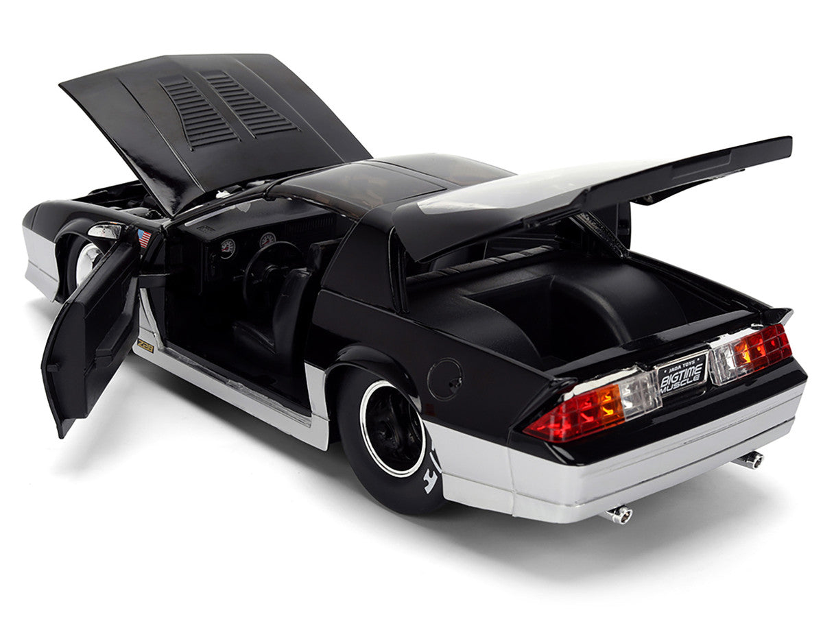 1985 Chevrolet Camaro Z28 "Mickey Thompson" Black and Silver Metallic "Bigtime Muscle" Series 1/24 Diecast Model Car by Jada
