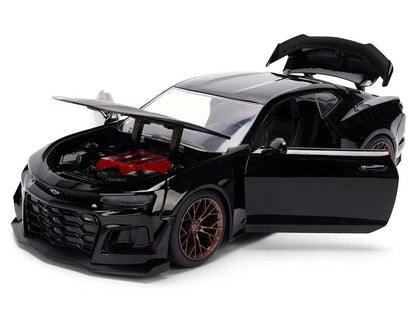 Jada 2024 Chevrolet Camaro ZL1 1LE Fast X 1/24 diecast car black with opening hood doors trunk