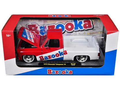 1973 Chevrolet Cheyenne 10 Pickup Truck Red and Blue with White Stripe "Bazooka Bubble Gum" Limited Edition to 6250 pieces Worldwide 1/24 Diecast Car