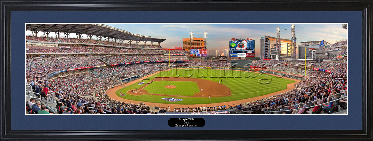 Atlanta Braves 2017 Opening Day First Pitch Panoramic Picture - SunTruist Park Fan Cave Decor by Everlasting Images