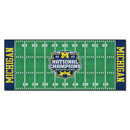 Michigan Wolverines 2023-24 National Champions Football Field Runner by Fanmats