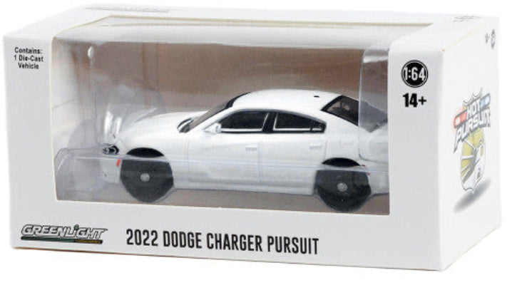 2022 Dodge Charger Pursuit Police Car White "Hot Pursuit" "Hobby Exclusive" Series 1/64 Diecast Model Car by Greenlight