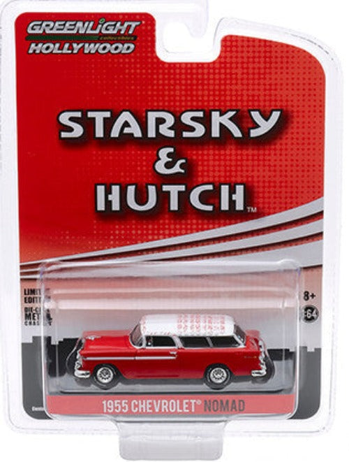 1955 Chevrolet Nomad Red with White Top "Starsky and Hutch" (1975-1979) TV Series "Hollywood Special Edition" 1/64 Diecast Model Car by Greenlight