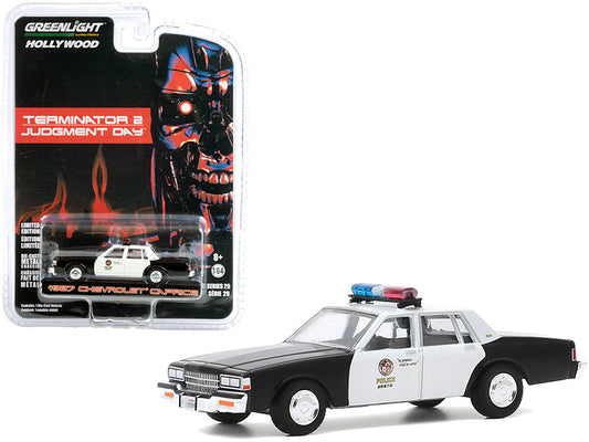 1987 Chevrolet Caprice "Metropolitan Police" Black and White "Terminator 2: Judgment Day" "Hollywood Series" Release 29 1/64 Diecast Car by Greenlight