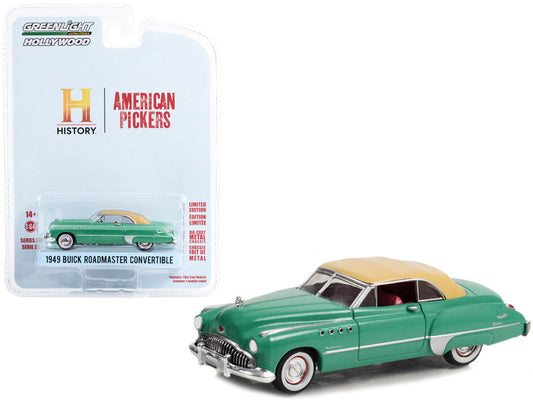 1949 Buick Roadmaster Convertible Green w/ Tan Soft Top "American Pickers" TV Series "Hollywood Series" Release 37 1/64 Diecast Car by Greenlight