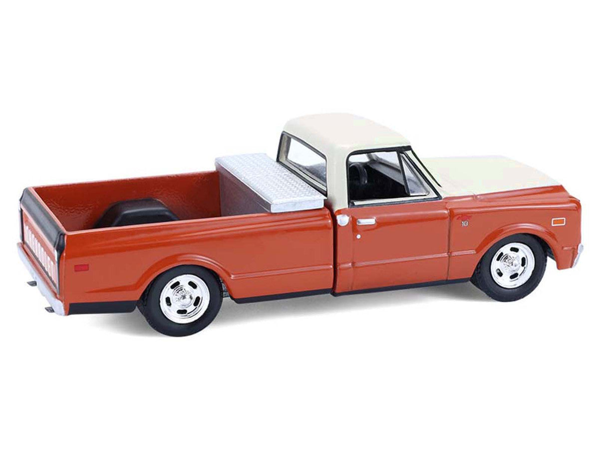 1968 Chevrolet C-10 Pickup Truck with Toolbox Orange and Beige "Down on the Farm" Series 11 1/64 Diecast Model by Greenlight