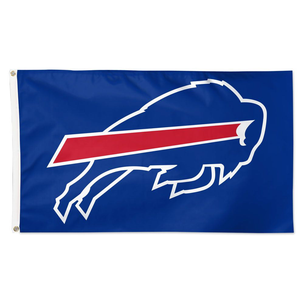 Buffalo Bills 3x5 ft NFL flag with official logo, team colors, and grommets for easy hanging or display