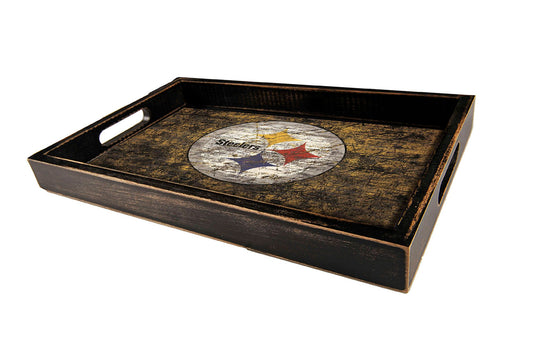 Pittsburgh Steelers Distressed Logo Serving Tray by Fan Creations
