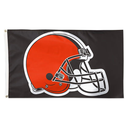Cleveland Browns 3ft x 5ft NFL Team Flag featuring team colors, logo, and metal grommets for easy hanging. Made by Wincraft.