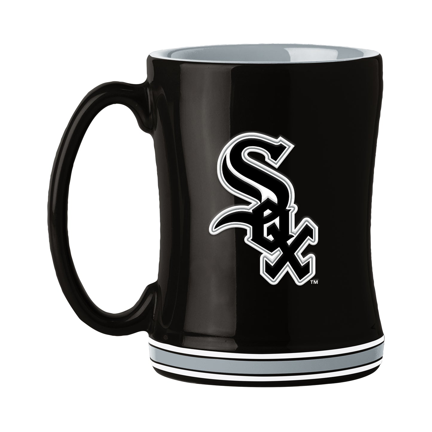 Chicago White Sox 14 oz MLB coffee mug with 3D logo and team name handle by Logo Brands.