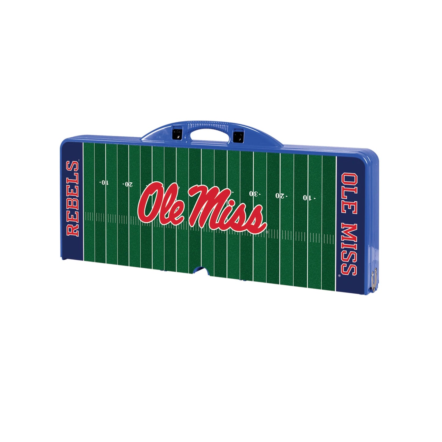 Mississippi {Ole Miss} Rebels Field Design Portable Camping / Picnic / Tailgating Folding Table with Seats by Picnic Time