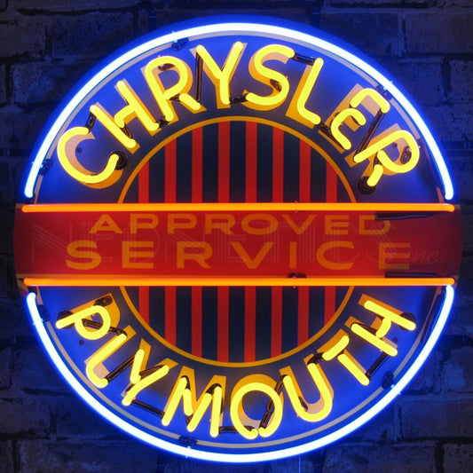 Chrysler/Plymouth 24" x 24" Neon Sign With Backing by Neonetics