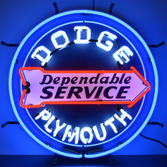 Dodge/Plymouth Dependable Service 24" x 24" Neon Sign by Neonetics
