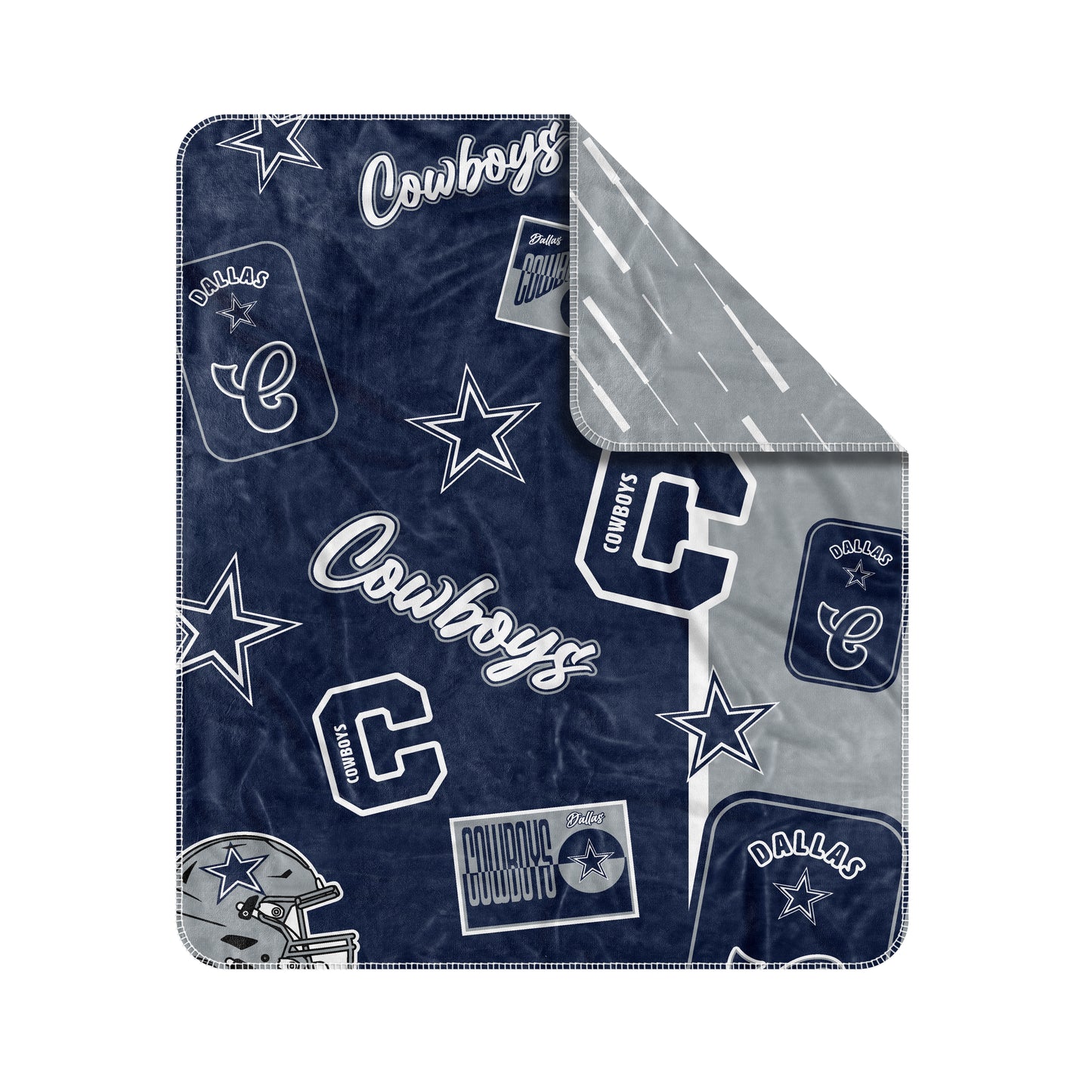 Dallas Cowboys NFL 50x60 Dream Weave Throw Blanket with double-sided microfiber team graphics.