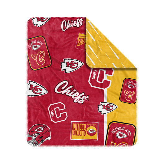 Kansas City Chiefs 50x60” Dream Weave blanket with soft microfiber and double-sided team graphics. Official NFL.