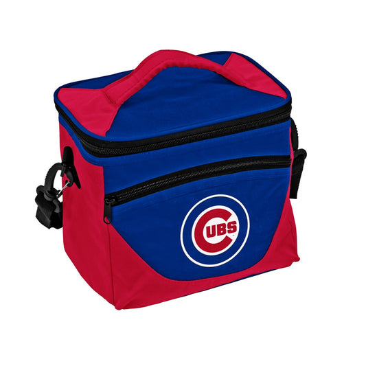 Chicago Cubs halftime cooler holds nine 12 oz. cans, keeps ice for 24 hours, with a leak-proof design and front zippered pocket. Officially licensed.