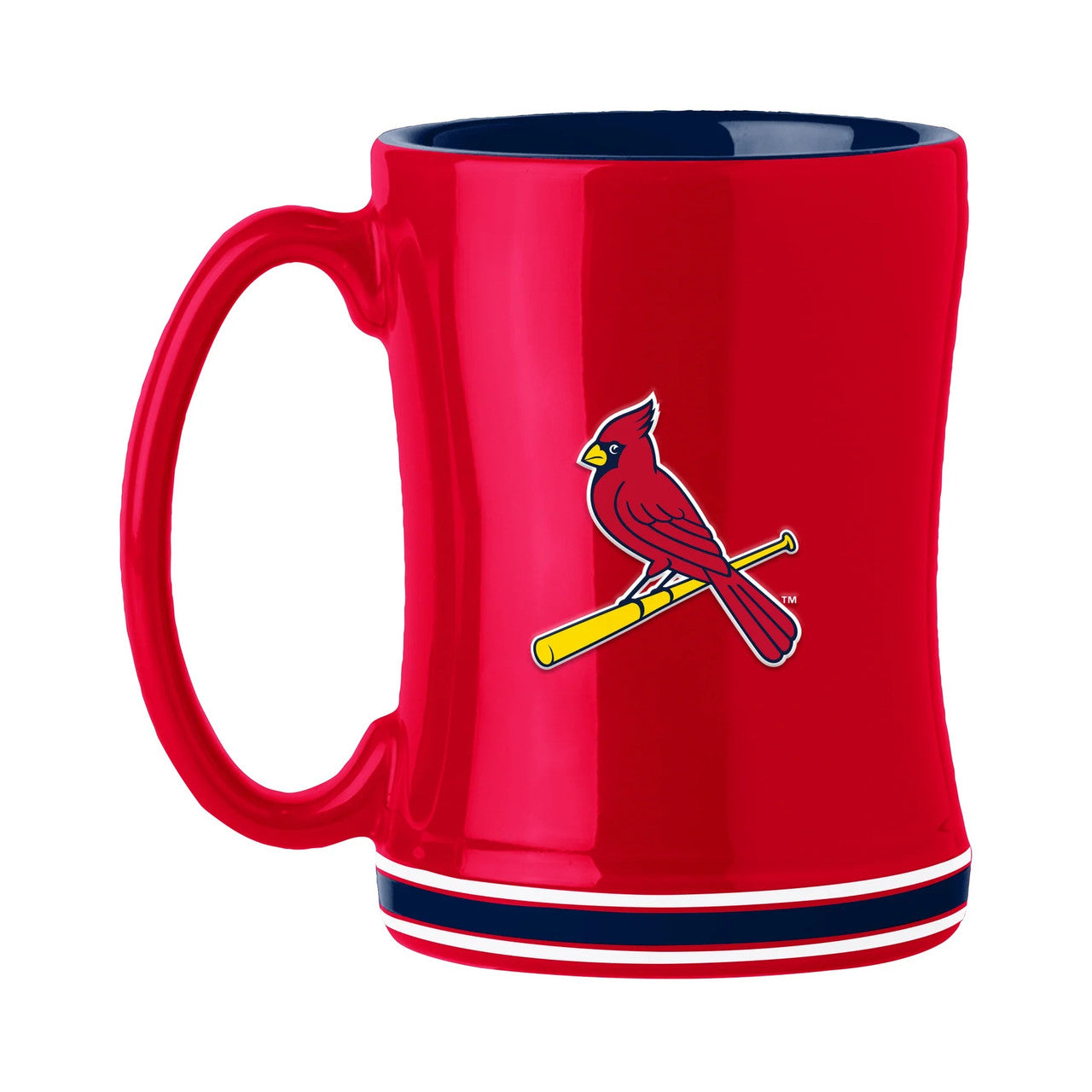 St. Louis Cardinals 14 oz ceramic coffee mug with 3D logo, team colors, and team name on handle. Microwave & dishwasher safe.