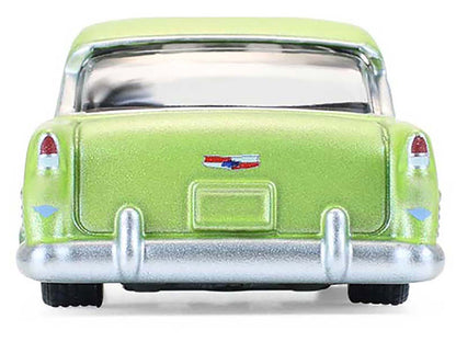 1956 Chevrolet Bel Air Lowrider Laurel Green Metallic and Crocus Yellow Two-Tone with Green Interior "California Lowriders" Series 7 1/64 Diecast Model Car by Greenlight