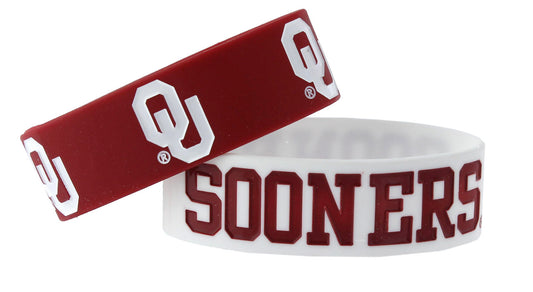 Oklahoma Sooners Pack of 2 Silicone Bracelet by Aminco