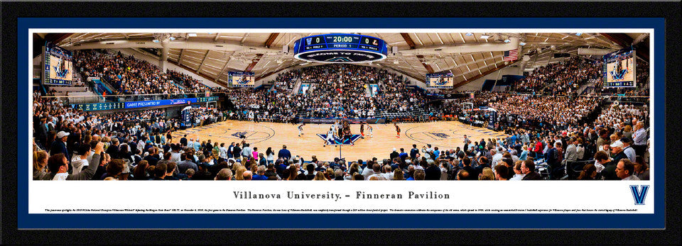 Villanova Wildcats Finneran Pavilion basketball panoramic framed picture, single matting by Blakeway Panoramas 