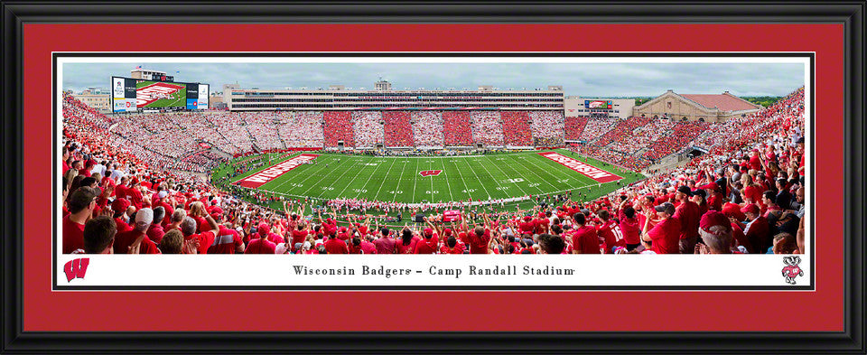 Wisconsin Badgers Stripe Out Football Panorama - Camp Randall Panoramic Fan Cave Decor by Blakeway Panoramas