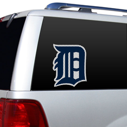 Detroit Tigers 12x10 MLB die cut window film with team logo and colors, officially licensed decal by Fremont Die.