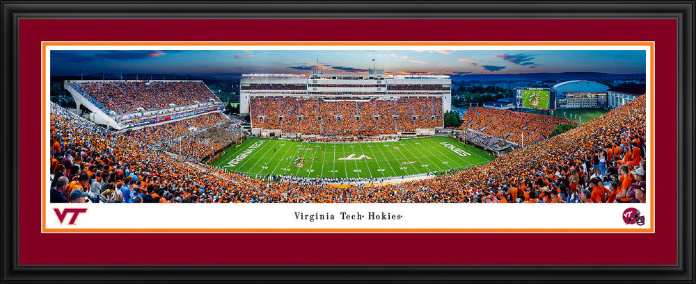 Virginia Tech Hokies 50 Yard Line Football Poster - Lane Stadium Panorama by Blakeway Panoramas