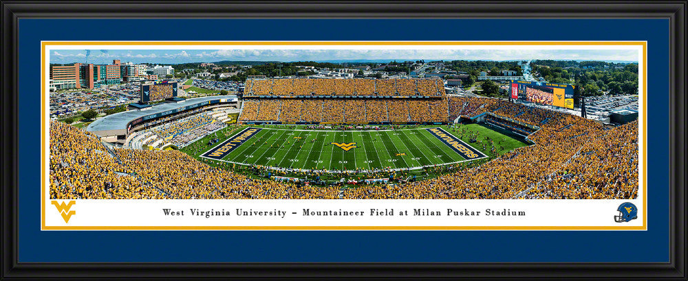 West Virginia Mountaineers 50 Yard Line Football Panoramic Picture - Mountaineer Field at Milan Puskar Stadium by Blakeway Panoramas