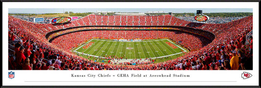 Kansas City Chiefs Panoramic Poster - Arrowhead Stadium NFL Fan Cave Decor by Blakeway Panoramas