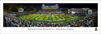 Appalachian State Mountaineers Football Run Out Panoramic Picture - Kidd Brewer Stadium by Blakeway Panoramas Wall Decor