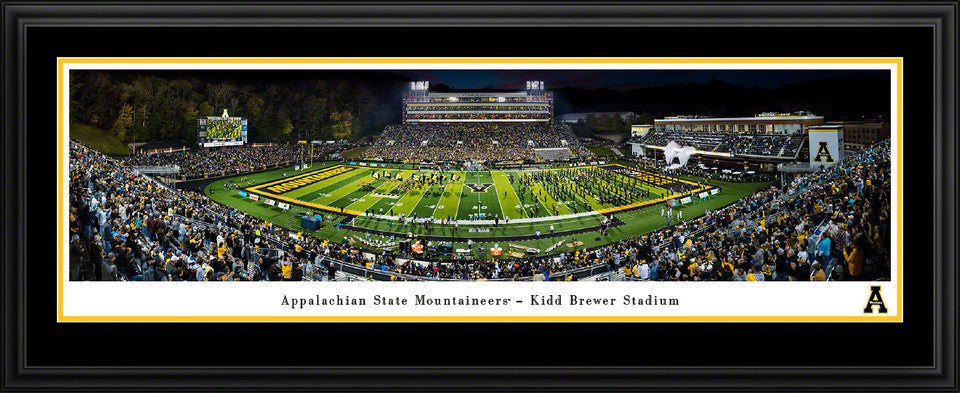 Appalachian State Mountaineers Football Run Out Panoramic Picture - Kidd Brewer Stadium by Blakeway Panoramas Wall Decor