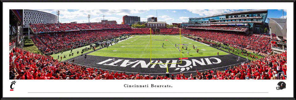Cincinnati Bearcats Football Panoramic Picture - End Zone at Nippert Stadium Fan Cave Decor by Blakeway Panoramas