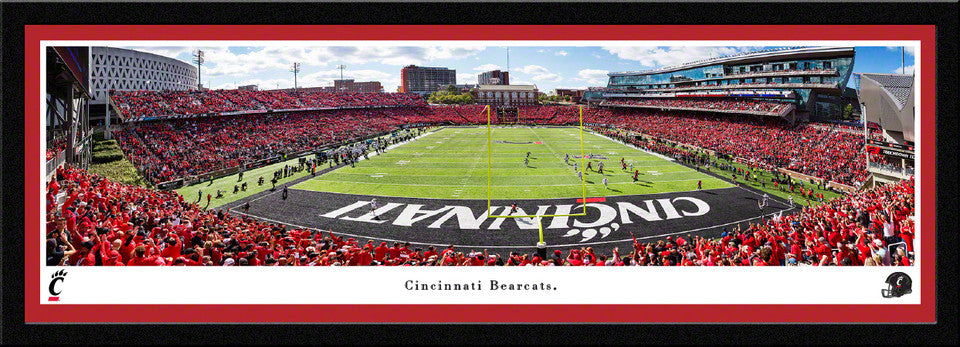 Cincinnati Bearcats Football Panoramic Picture - End Zone at Nippert Stadium Fan Cave Decor by Blakeway Panoramas