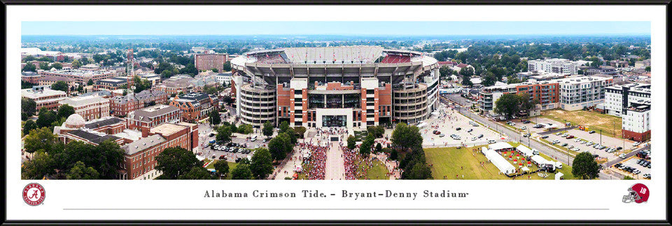 Alabama Crimson Tide Fan Cave Decor - Bryant-Denny Stadium Exterior Panoramic Picture by Blakeway Panoramas