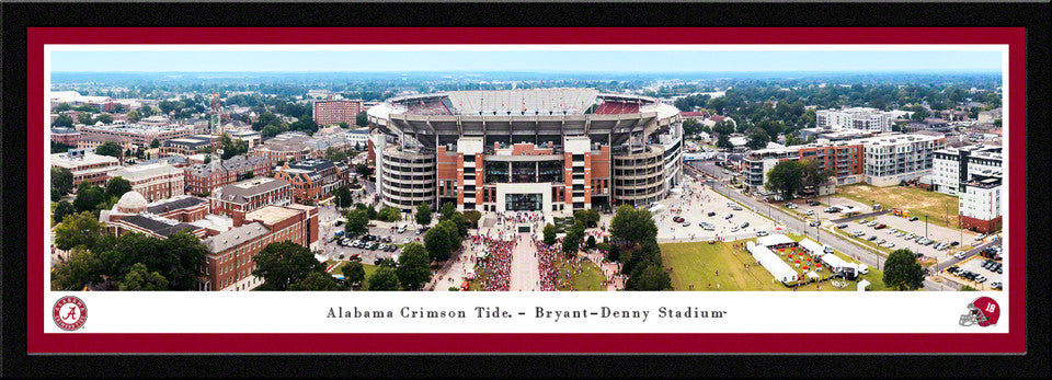 Alabama Crimson Tide Fan Cave Decor - Bryant-Denny Stadium Exterior Panoramic Picture by Blakeway Panoramas