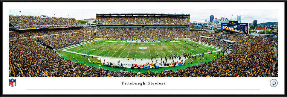Framed panoramic photo of Pittsburgh Steelers 50-yard line at Acrisure Stadium, available in three  options