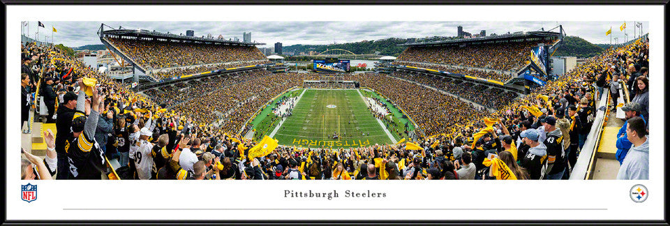 Pittsburgh Steelers Acrisure Stadium panoramic photo framed, available in 3 styles, officially licensed NFL.