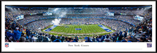 New York Giants MetLife Stadium panoramic photo, framed in 3 styles, officially licensed NFL wall décor.